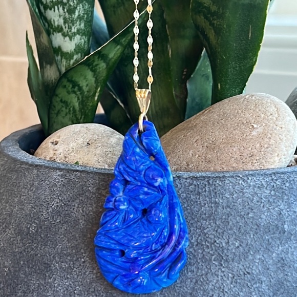 14 karat gold and lapis pendant - Picture 9 of 13